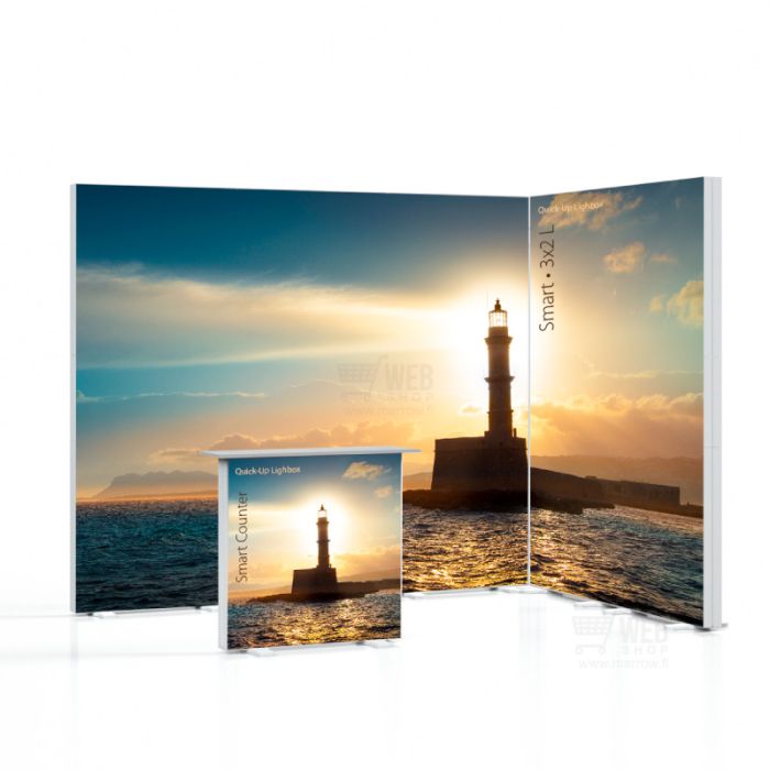 Quick-Up Lightbox - Smart 3x2 L set B  taustavalaistu messuosasto
