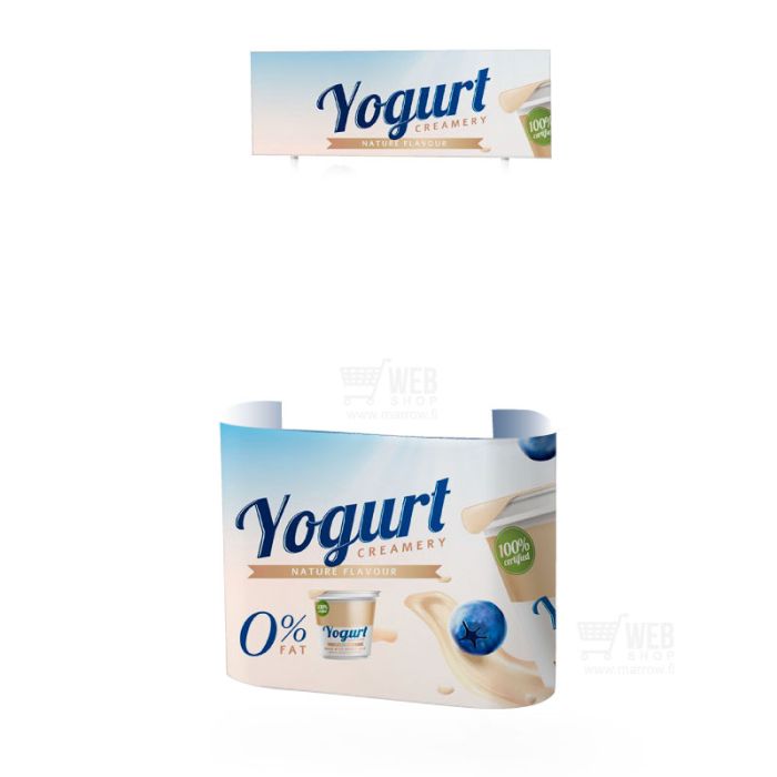 Vaihtokuvavuota ja ylä kyltti Quick-Up Counter - Prestige esittelytiskiin