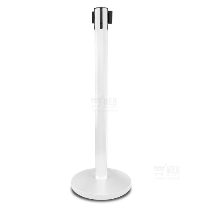 Quick-Up Belt Barrier - White Black - rajaustolppa