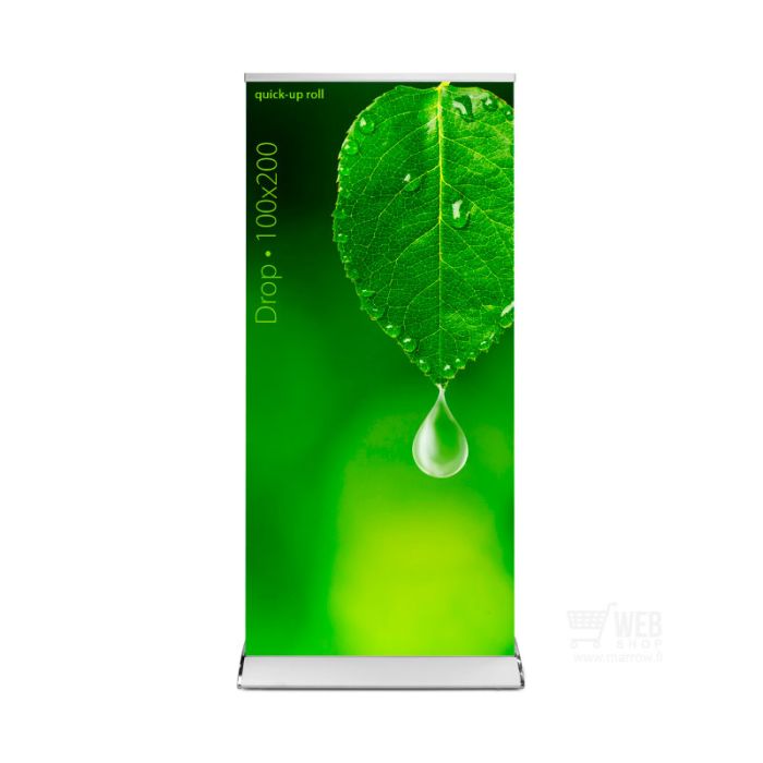 Quick-Up Roll - Drop 100x200 - roll-up teline edestä kuvattuna