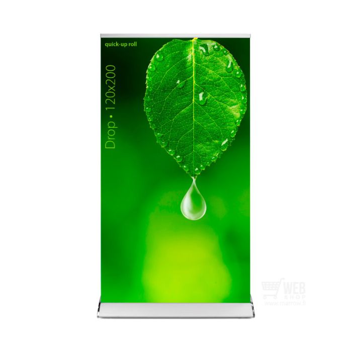 Quick-Up Roll - Drop 120x200 - roll-up teline edestä kuvattuna