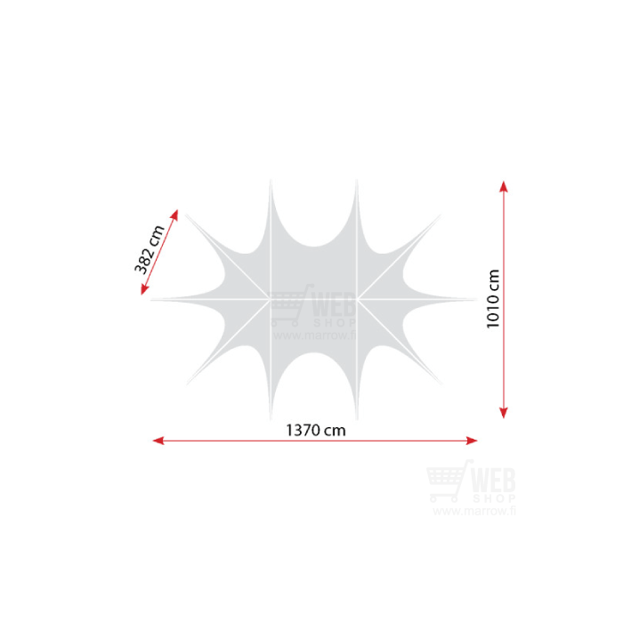 Party-Star 10x14m - tapahtumateltta footprint