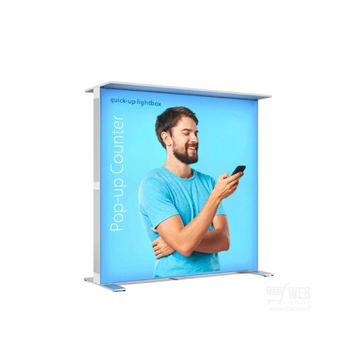 Quick-Up Lightbox - Pop-Up Counter valaistu messutiski