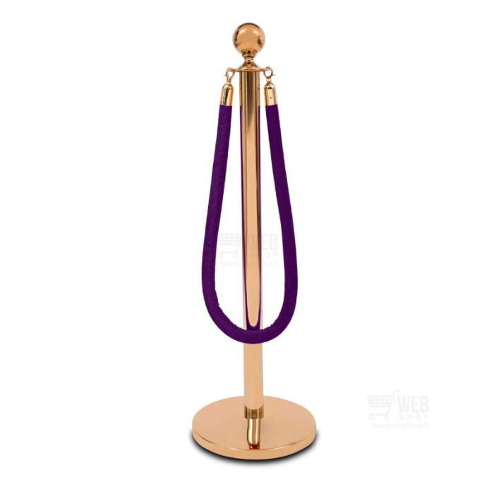 Violetti velour-rajausköysi ja Quick-Up Rope barrier -  Royal rajauspylväs