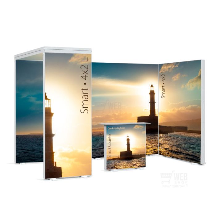 Quick-Up Lightbox - Smart 4x2 t L / Top taustavalaistu messuosasto