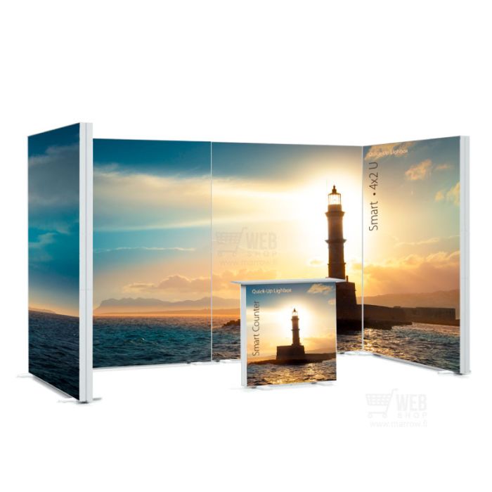 Quick-Up Lightbox - Smart 4x2 U taustavalaistu messuosasto