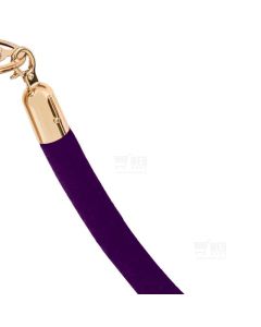 Violetti velour-rajausk&ouml;ysi, kullan v&auml;risill&auml; heloilla.