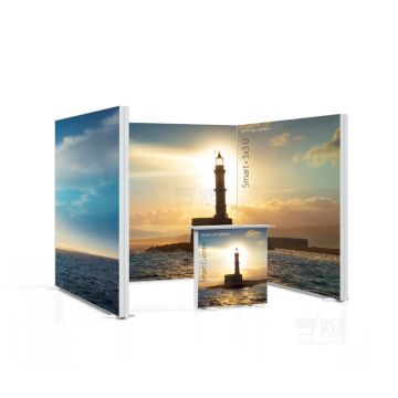 Quick-Up Lightbox - Smart 3x3 U taustavalaistu messuosasto