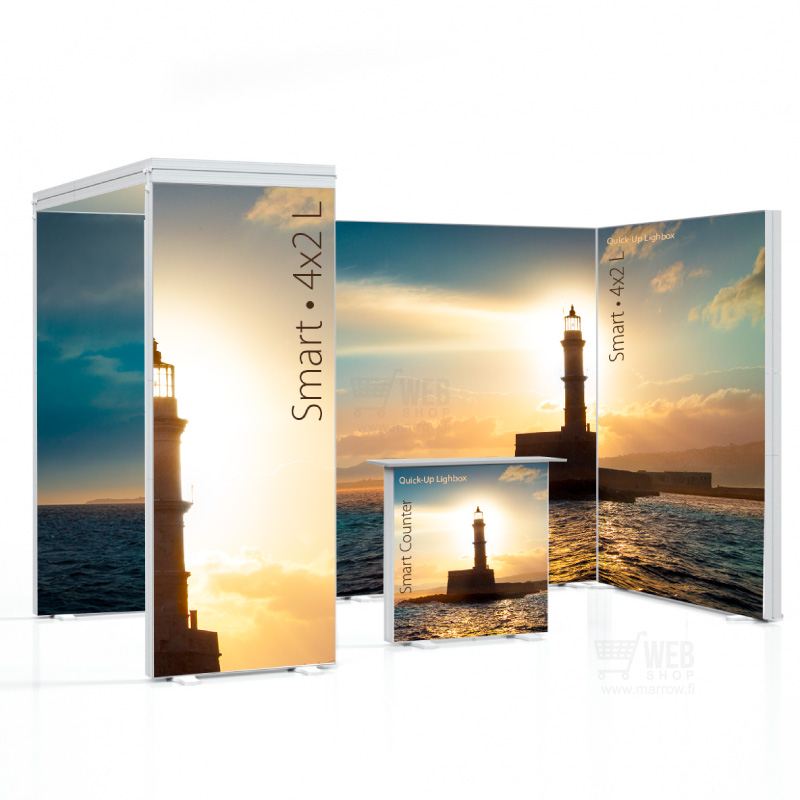 Quick-Up Lightbox - Smart taustavalaistu messuoasto 