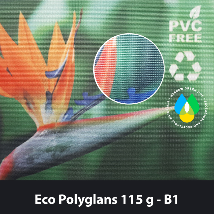 Eco Polyglans 115g B1 Ekologinen lippukangas.